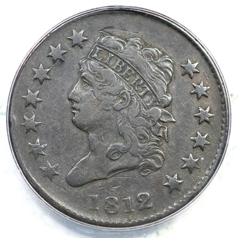 1812 S-291 R-2+ ANACS VF 35 Details Classic Head Large Cent Coin 1c Cover