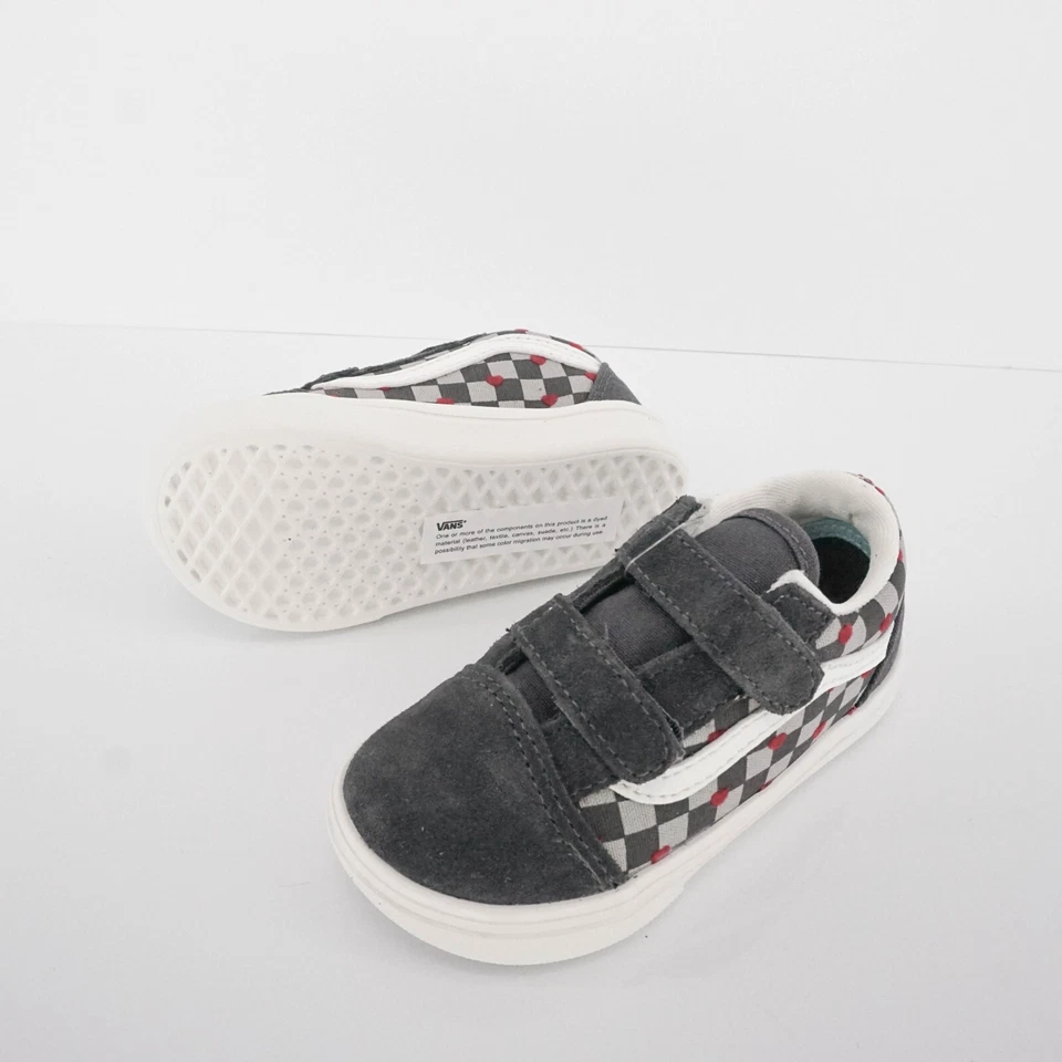 Vans Niño Pequeño Comfycush Old Skool Zapatos Lona Gamuza Corazones Gris Blanco Talla 7.5K Foto 1 de 4