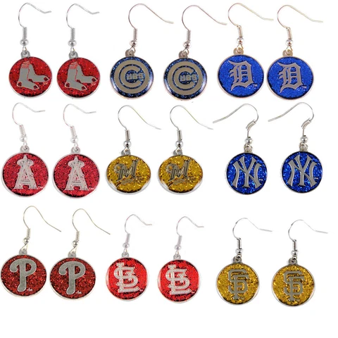 glitter sparkle earring dangle charm MLB Pick your team Cover