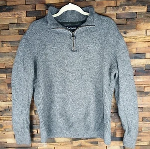 Barbour Womens L Melange-Effect Half-Zip Sweater Wool Silk Gray - Picture 1 of 12
