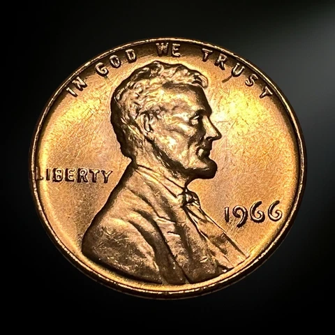 1966 P Lincoln Memorial Penny Brilliant Uncirculated (BU) Cover