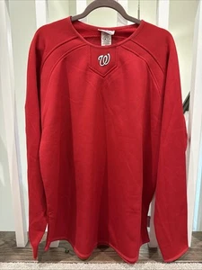 Majestic Washington Nationals MLB Therma Base Pullover Sweatshirt Red Men’s L - Picture 1 of 13