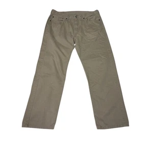 Levis 505 Mens Jeans W36 L30 Beige Straight Leg Cotton Denim Casual Pants - Picture 1 of 15