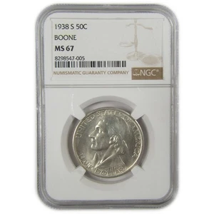 Daniel Boone Commemorative Half Dollar 1938 S MS 67 NGC SKU:I20575 - Picture 1 of 4