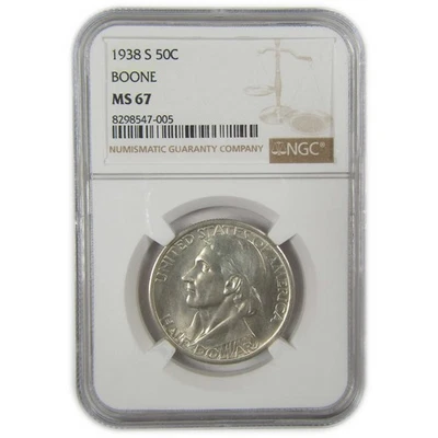 Daniel Boone Commemorative Half Dollar 1938 S MS 67 NGC SKU:I20575 - Image 1 of 4