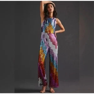 Hutch Jumpsuit Abstrakt Pailletten Regenbogen XS - Bild 1 von 7
