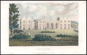 Antigua aguatinta Lifton Park Devon de Ackermann (AF132) c1820s - Imagen 1 de 1