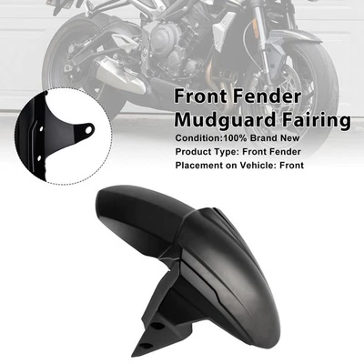 Front Fender Mudguard Fairing For Street Triple 765 R RS 2020-2025 Black - Изображение 1 из 4