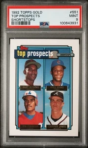 1992 TOPPS GOLD CHIPPER JONES TOP PROSPECTS RC ROOKIE *GRADED PSA MINT 9! - Bild 1 von 2