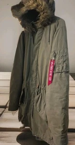Fishtail Parka US Alpha Industries M65 Jacke Kapuze Army Mantel Herren L - Bild 1 von 18