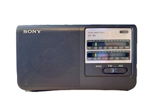 SONY ICF-38 AM/FM Two Band Portable Radio with Antenna/Power Cord -Works Great - Picture 1 of 10