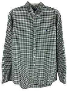 Camicia uomo Ralph Lauren check cotone verde a quadri Gingham vestibilità personalizzata taglia XXL - Foto 1 di 7