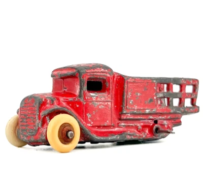 Camión de estacas Barclay SLUSH rojo metal BV124, Manoil Circa 1935 Rat Rod - ASIS Foto 1 de 4