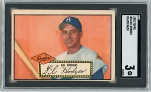 1952 Topps Gil Hodges schwarz hinten SGC 3 Sehr guter Zustand Vintage Dodgers Hall of Fame #36 - Bild 1 von 4