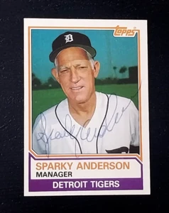 SPARKY ANDERSON HOF AUTOGRAPHED SIGNED 1983 BASEBALL CARD JG AUTOGRAPHS COA - Picture 1 of 3