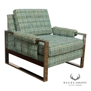 Mid Century Modern Chromed Steel Frame Lounge Chair - Picture 1 of 12