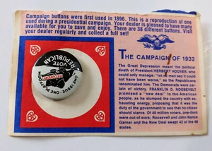 One Issue One Platform Republican 1923 Reproduction political pin 1972 Button - Bild 1 von 5