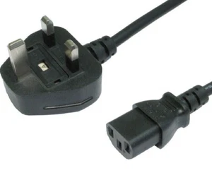 5 Meter Long IEC Kettle Lead Power Cable 3 Pin UK Plug PC Monitor TV C13 Cord - Picture 1 of 4