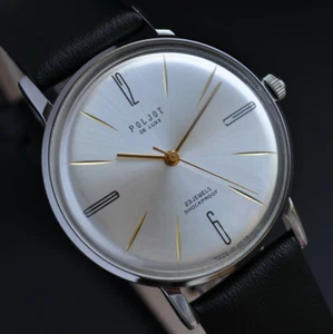 New Nos Vintage Watch Poljot De Luxe Extra SLIM 1970s Case Stainless Steel Rare* - Picture 1 of 9
