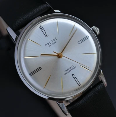 New Nos Vintage Watch Poljot De Luxe Extra SLIM 1970s Case Stainless Steel Rare* - Image 1 of 4