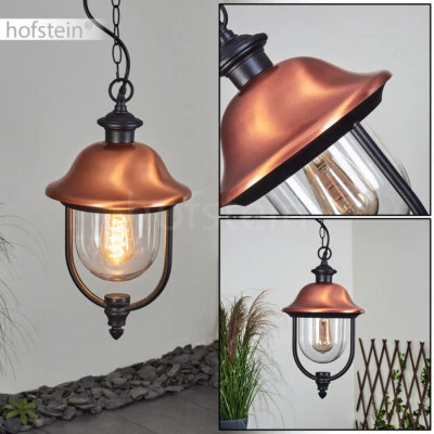 Einfahrt Hof Garten Beleuchtung  Außen Hänge Leuchten Lampe schwarz kupferfarben - Bild 1 von 4