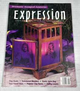 Expression Magazine Sept Oct 2002 Flag Books Fused Glass Polymer Clay Leaves - Picture 1 of 4