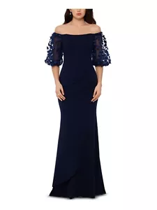 Xscape Damen marineblau drapiert gefüttert Ballonärmel formell Meerjungfrau Kleid Petites 4P - Bild 1 von 3