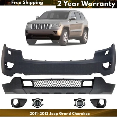 Front Bumper Cover & Foglight Assembly Kit For 2011-2013 Jeep Grand Cherokee Foto 1 de 4