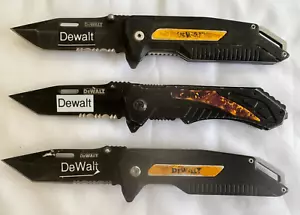 Lot Of Three (3) Dewalt Folding Pocket Knives Knife Straight/Serrated Edge - Picture 1 of 4