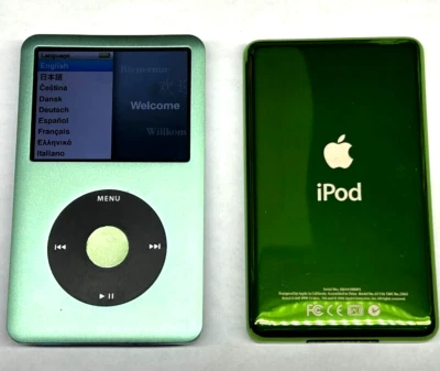 APPLE  iPOD  CLASSIC 7th Gen Green Apple 128GB SSD With 2000 mAh Mega Battery - Image 1 of 3