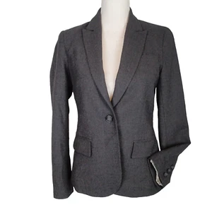 theory sz 4,WOOL BLEND BLAZER, Ladies Jacket charcoal - Picture 1 of 17