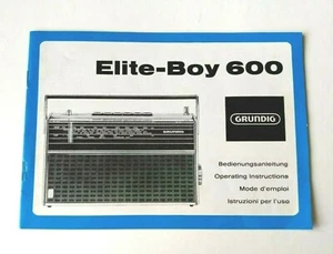 Grundig Radio Elite Boy 600 Operating Instructions Vintage - Afbeelding 1 van 5