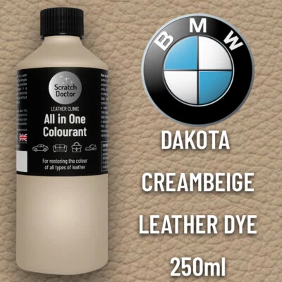 THE SCRATCH DOCTOR Pintura de cuero para asiento de coche BMW DAKOTA CREMA BEIGE. Tinte reparador todo en uno 250 ml
