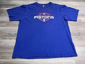 Adidas Detroit Pistons T-Shirt NBA Basketball Mens Size XL Blue Short Sleeve Tee - Picture 1 of 6