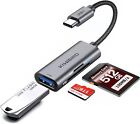 KiWiBiRD USB C SD Card Reader Micro SD to Type C Thunderbolt 3 4 Adapter for S