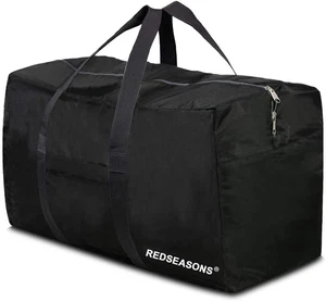 Extra Large Lightweight 96L Foldable Duffle Bag for Travel - Black - Picture 1 of 12