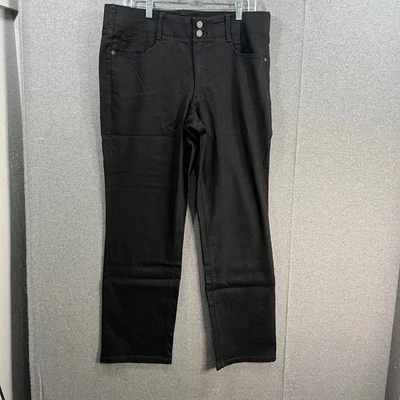 Susan Graver Regular Stretch Denim Straight Leg Jean Black, Reg 16 - Image 1 of 4