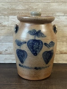 Rowe Pottery Works Country Home Collection 1986 Deckel Topf Erdbeeren 9,5 Zoll - Bild 1 von 12