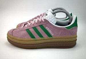 Adidas Gazelle Bold Womens Trainers True Pink Green Gum Sneakers UK 6 - Picture 1 of 10