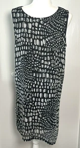 Joie Meka Beaded Shift Cocktail Mini Dress Black White Sleeveless Large NWT - Picture 1 of 8