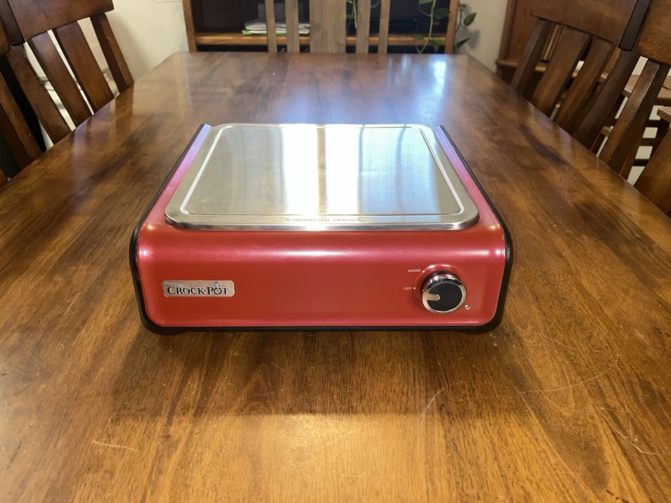 RARE CROCK-POT Hook Up WARMING TRAY HOT PLATE Connectable, RED Model SCCPMD4-R - Image 1 of 4