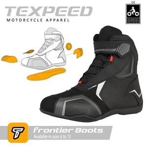 Leather Motorbike Motorcycle Boots Shoes Waterproof Touring Biker Armour Low - Picture 1 of 11
