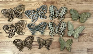 Gold Butterfly Wall Hanging Decor Syroco MCM 70s Vtg Butterflies HOMCO Lot - Picture 1 of 10