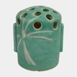 Roseville Dawn Green 1937 Vintage Art Deco Pottery Ceramic Flower Frog 31 - Picture 1 of 8