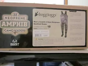 Frogg Toggs Men's Amphib 3.5 Neoprene Camo Bootfoot Waders Size 12 - Picture 1 of 2