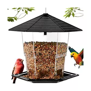 Bird Feeders for Outdoors Hanging Bird Feeder Wild Birds Seed, Black 1 - Picture 1 of 9