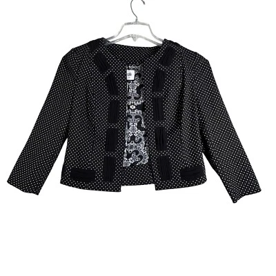 Jaqueta Cabi Seaside Chic Dot Blazer Carreira Negócios Casual Preto Branco Tamanho 2 - Imagem 1 de 4