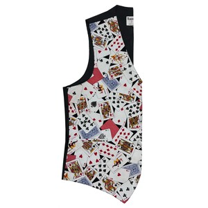 Stunning Rare Men's Poker Casino Black Jack Playing cards Tuxedo Vest Bow Tie