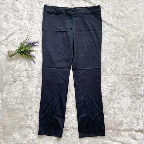 Pantaloni eleganti Miu Miu neri in twill taglia 44 US 8 lana gamba dritta classici senza tempo