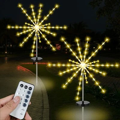 LED Solar Firework Lights Fairy Lights Starburst Garden Path Outdoor Yard Decor - Image 1 of 4